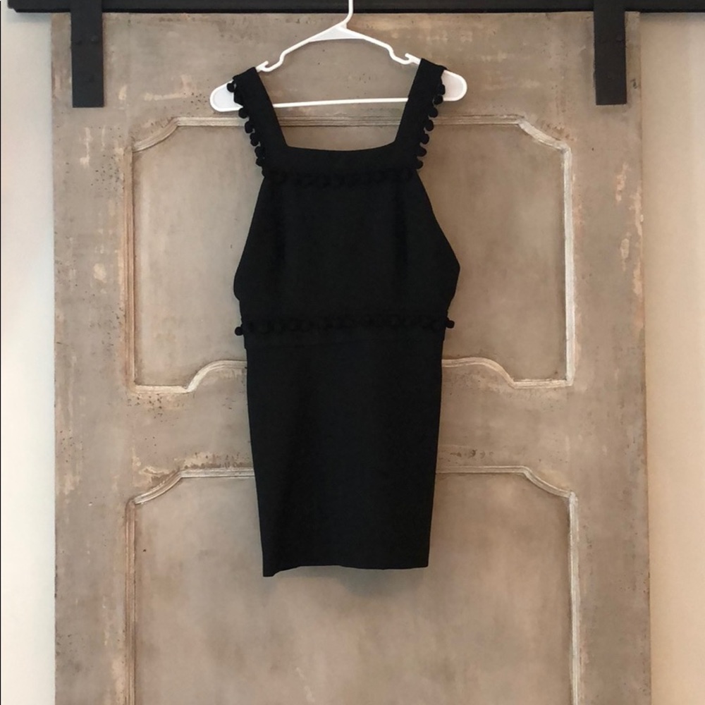 Zara dress pompom detail